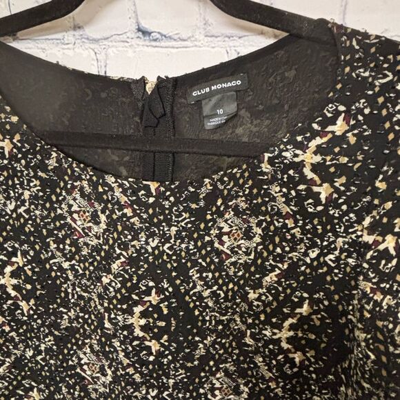 Club Monaco Abstract Swiss Dot Back Zipper Silk Parisian Party Mini Dress 10 - Picture 2 of 12